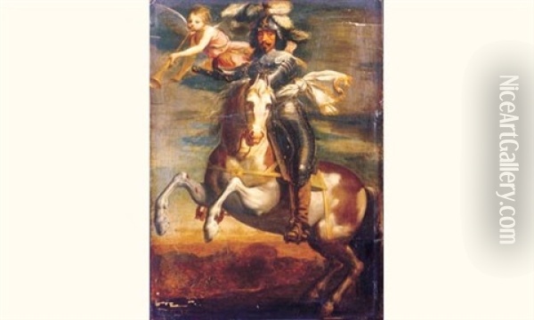 Portrait Equestre De Louis Xiii Oil Painting - Claude Deruet