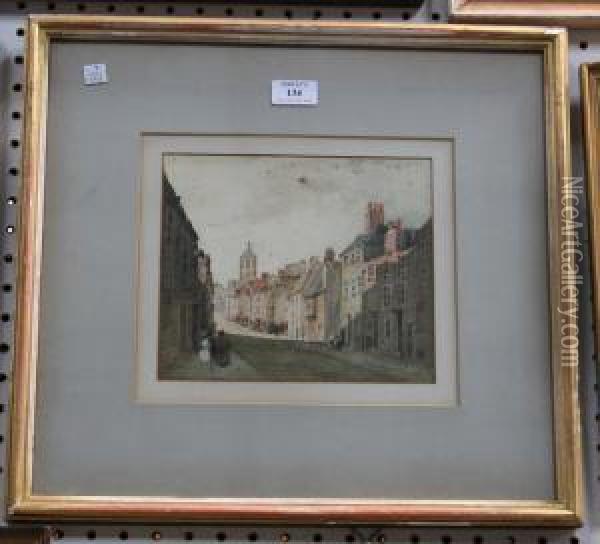 St Aldates, Oxford Oil Painting - Alfred William Rich