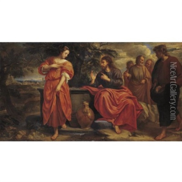 Christ And The Samaritan Woman At The Well Oil Painting - Jacob Oost The Younger