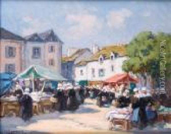 Marche En Bretagne Oil Painting - Henri Alphonse Barnoin