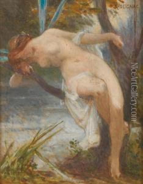 Femme Au Bord De La Riviere (esquisse) Oil Painting - Guillaume Seignac