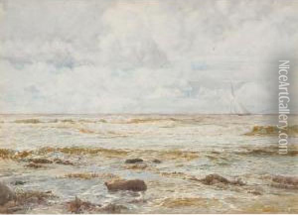 Yacht On The Horizon Oil Painting - Robert Clouston Young