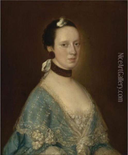 Portrait Of Mrs. John Gisborne (nee Anne Bateman) Oil Painting - Thomas Gainsborough