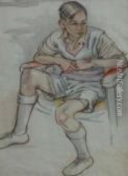 Seated Boy Oil Painting - Albert Wainwright
