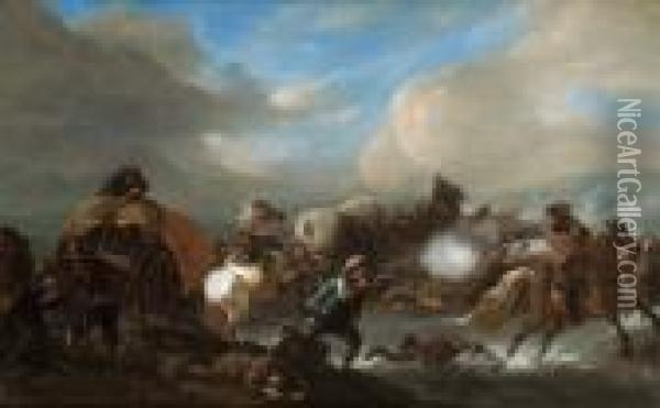 Combattimento Di Cavalleria Oil Painting - Pieter Wouwermans or Wouwerman