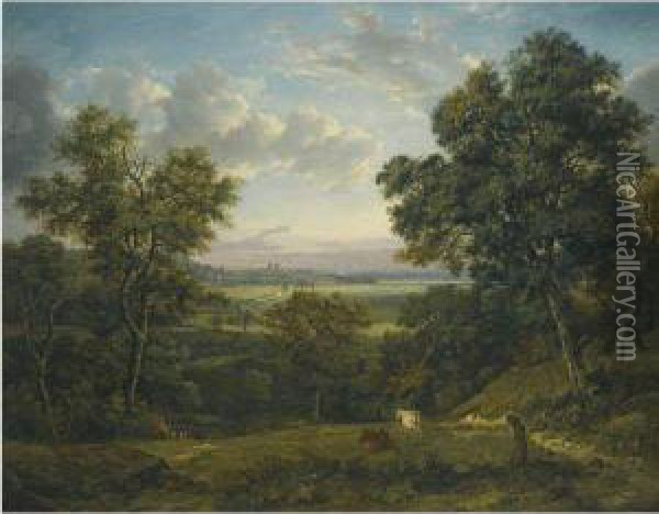 View Of Greenwich, From Charlton Wood, Near Woolwich Oil Painting - Patrick, Peter Nasmyth