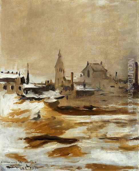Effect of Snow at Petit-Montrouge Oil Painting - Edouard Manet