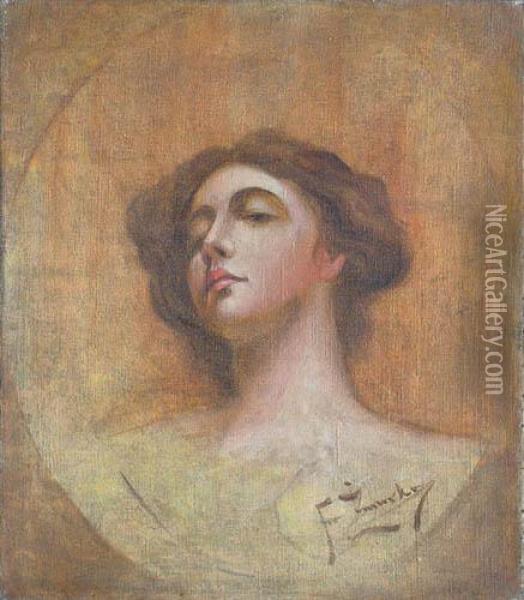 Modelka, Okolo 1909 Oil Painting - Franciszek Zmurko