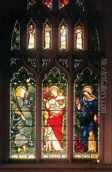 Faith, Hope and Charity Oil Painting - Sir Edward Coley Burne-Jones