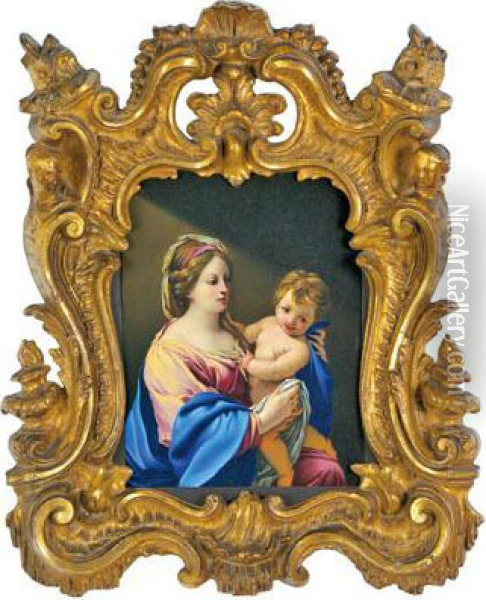 Madonna Col Bambino Oil Painting - Niccolo Renieri (see Regnier, Nicolas)