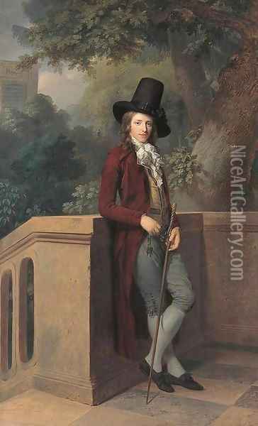 Nicolas Chatelain in the Garten Oil Painting - Johann Friedrich August Tischbein