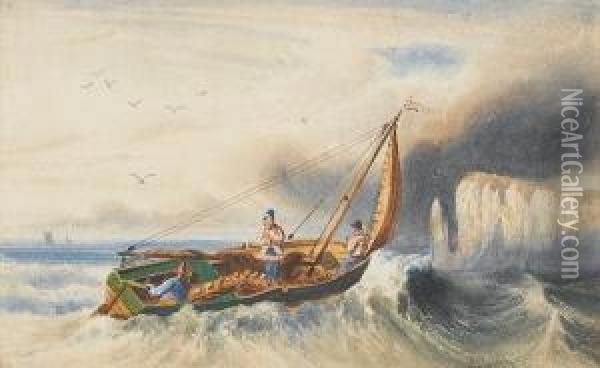 Fishermen At Sea Oil Painting - Newton Fielding