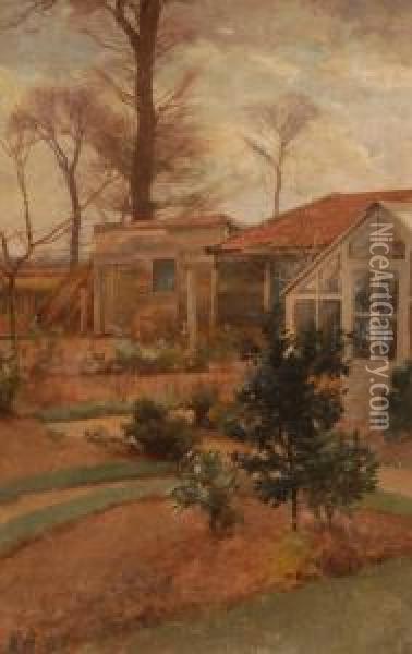Garden Buildings Oil Painting - Percy Robert Craft