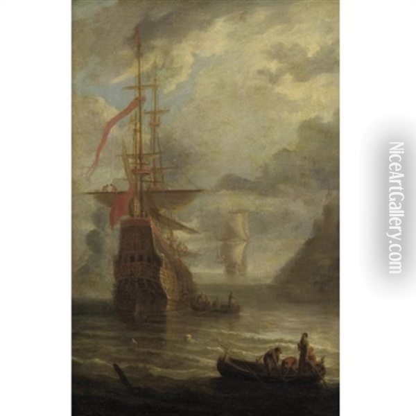 Ships In Harbor Oil Painting - Bonaventura Peeters the Elder