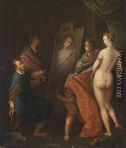 Apelles Painting Campaspe In The Presence Of Alexander The Great Oil Painting - Jeremias van Winghen or Wingen