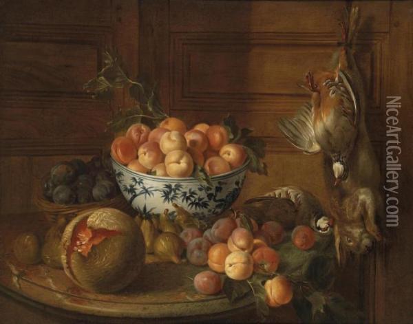 A Still Life Of Fruit Oil Painting - Nicolas Desportes