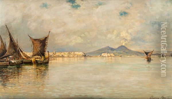A View Of Vesuvius, Naples Oil Painting - Giuseppe Carelli