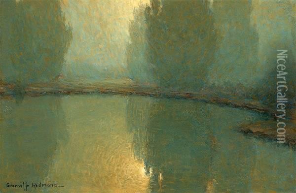 Moonlight On A Pond Oil Painting - Granville Redmond