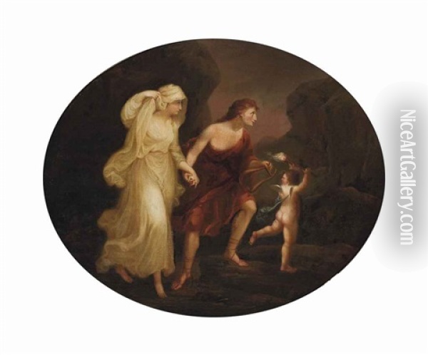 Orpheus And Eurydice Oil Painting - Angelika Kauffmann
