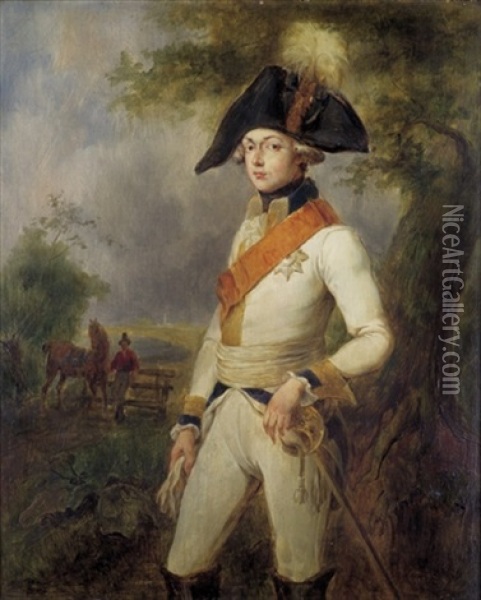 Bildnis Prinz Friedrich Ludwig Karl Von Preussen Oil Painting - Edward Francis Cunningham