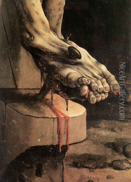 The Crucifixion (detail 5) c. 1515 Oil Painting - Matthias Grunewald (Mathis Gothardt)