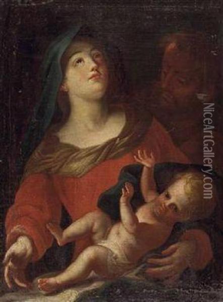 Die Heilige Familie Oil Painting - Carlo Cignani