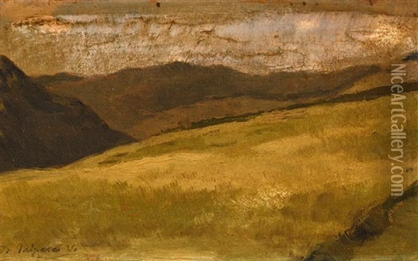 Paisaje (+ Another, Oil On Fiberboard; 2 Works) Oil Painting - Dionisio Baixeras y Verdaguer