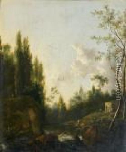 Paysage Aux Grands Arbres Oil Painting - Isaac de Moucheron