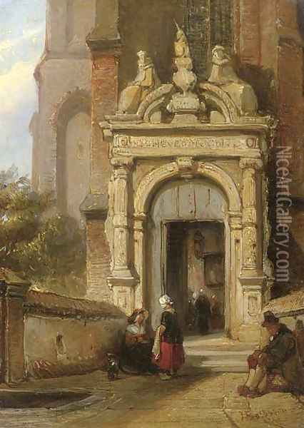 Poortje van het Oude Vrouwenhuis, Hoorn Oil Painting - Johannes Bosboom