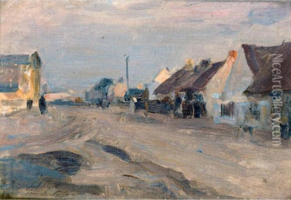 Study Of A Village Oil Painting - Walter Frederick Osborne