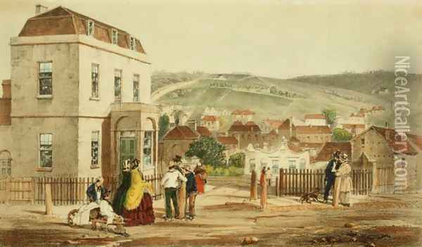 Mr. Robinsons House, Hobarton, plate from A Residence in Tasmania, by H. Butler Stoney, pub.1856 Oil Painting - Wood, A.
