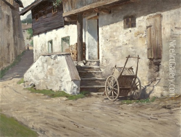 Bauerngehoft Oil Painting - Julius von Blaas