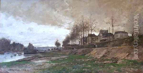 The National Embankment to Puteaux Oil Painting - Luigi Loir