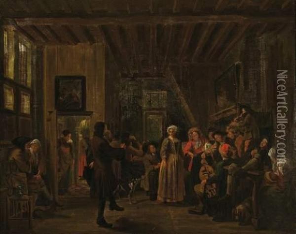 Interieur Met Bruiloftsfeest Oil Painting - Jan Josef, the Elder Horemans