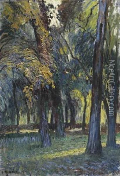 Allee Dans Un Sous Bois A Fontainebleau. Oil Painting - Louis-Mathieu Verdilhan