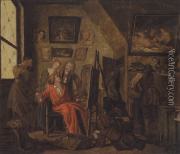 Besog I Malerens Atelier Oil Painting - Jan Josef Horemans the Elder