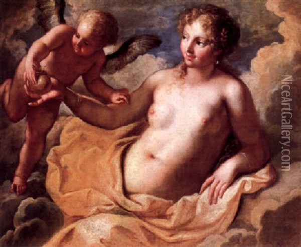 Venus And Cupid Oil Painting - Marco Liberi