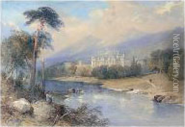 A Mansion In The Highlands Oil Painting - Thomas Leeson Rowbotham