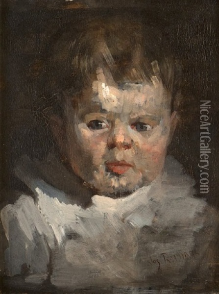 Portrait Of A Boy Oil Painting - Joseph Raphael
