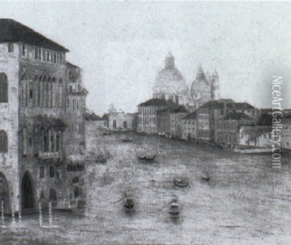 A View Of Santa Maria Della Salute, Venice Oil Painting - Achille Formis