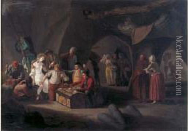 Des Voleurs Dans Une Caverne Oil Painting - Leonard Defrance