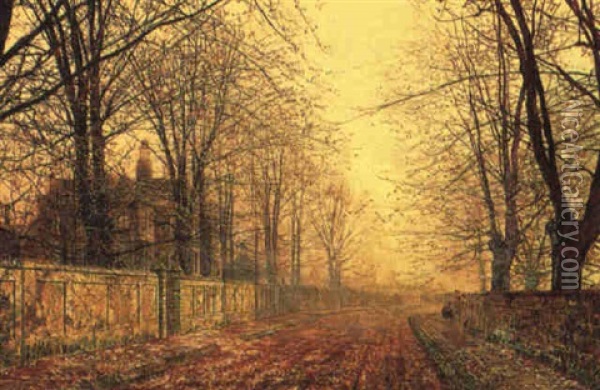 In The Sere And Yellow Leaf Oil Painting - John Atkinson Grimshaw