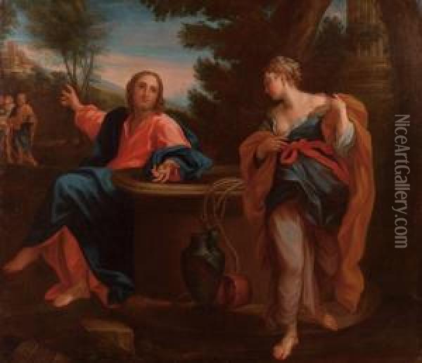 Cristo E La Samaritana Oil Painting - Bartolomeo Giuseppe Chiari