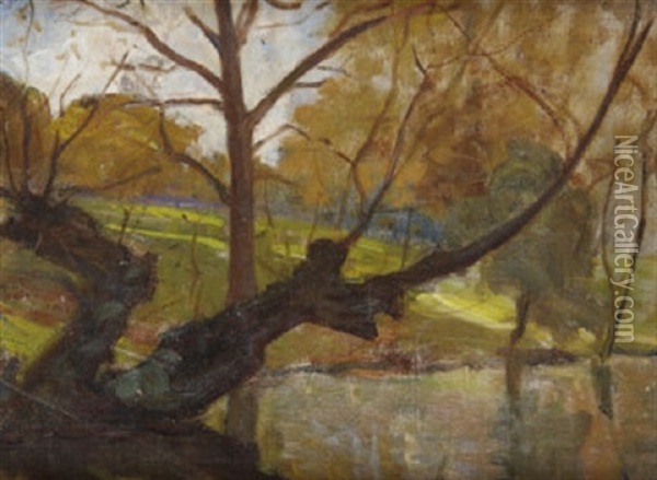 Trees On The Dodder Oil Painting - Sarah Henrietta Purser