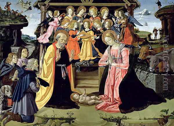 Adoration of the Shepherds Oil Painting - Bartolomeo Caporali
