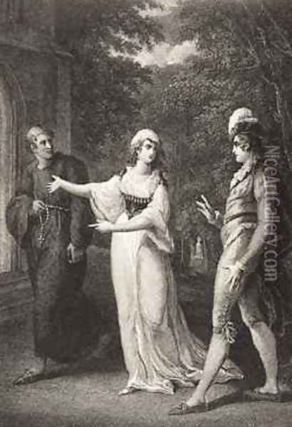 Olivias garden Act IV Scene III from Twelfth Night Or What You Will Oil Painting - William Hamilton