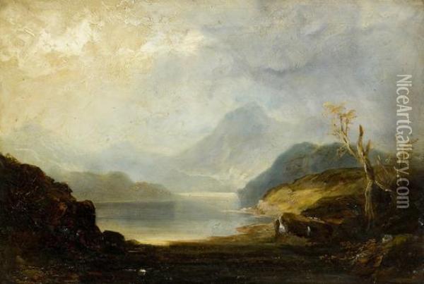 Scozia, Veduta Del Lago Di Loch Lomond Oil Painting - Thomas Leemans