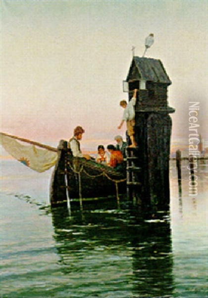 Preghiera In Laguna Oil Painting - Giusto (Giovanni) di Menabuoi