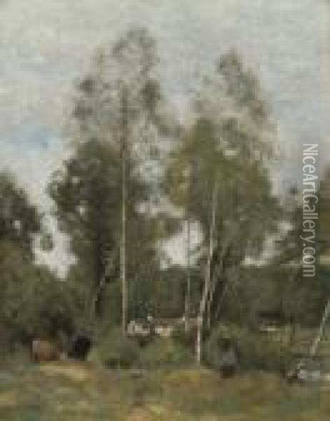 Clairiere Du Bois Pierre, Aux Evaux, Pres Chteau-thierry Oil Painting - Jean-Baptiste-Camille Corot