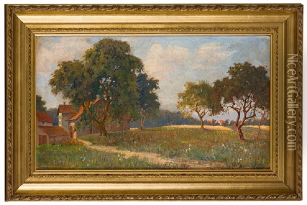 Weg Zum Dorf Oil Painting - Vilhelms Purvitis